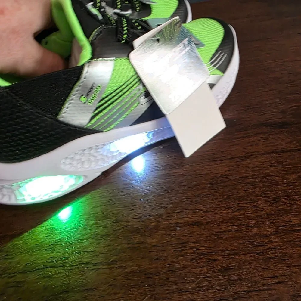 Shoes Boys Toddler Sport By Skechers Size 12 Light up Step-ins Green NWT